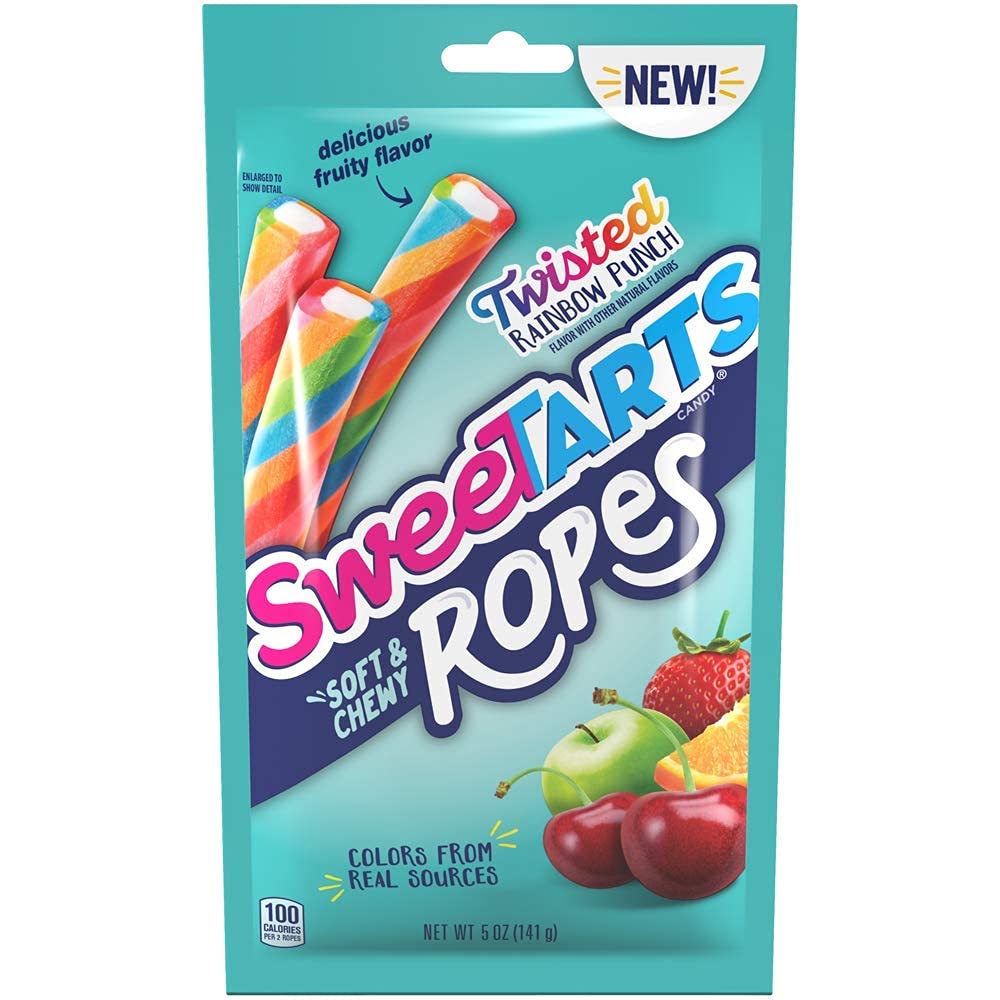 Product image of SweeTARTS Twisted Rainbow Soft and Chewy Ropes Candy Bag 5 oz 5 oz